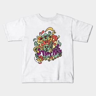 Doodle stay home Kids T-Shirt